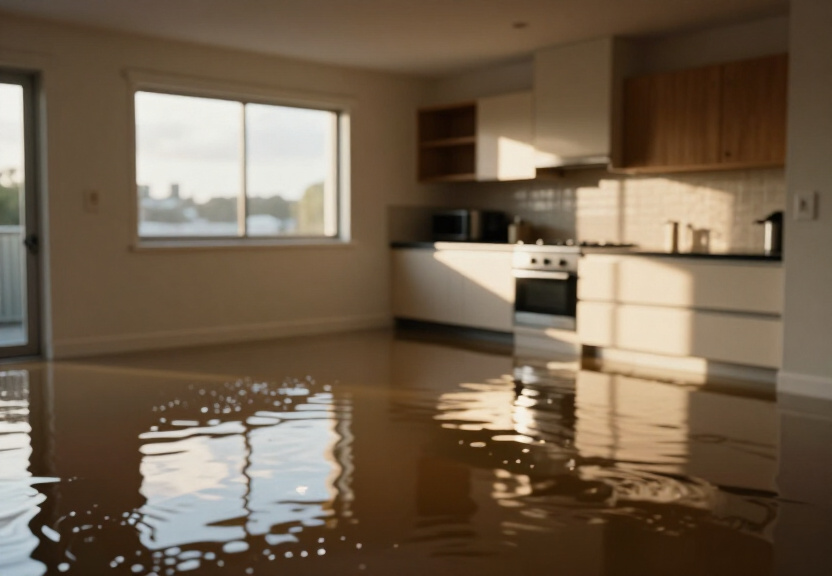 Flooded retail store in Eastern Creek before restoration